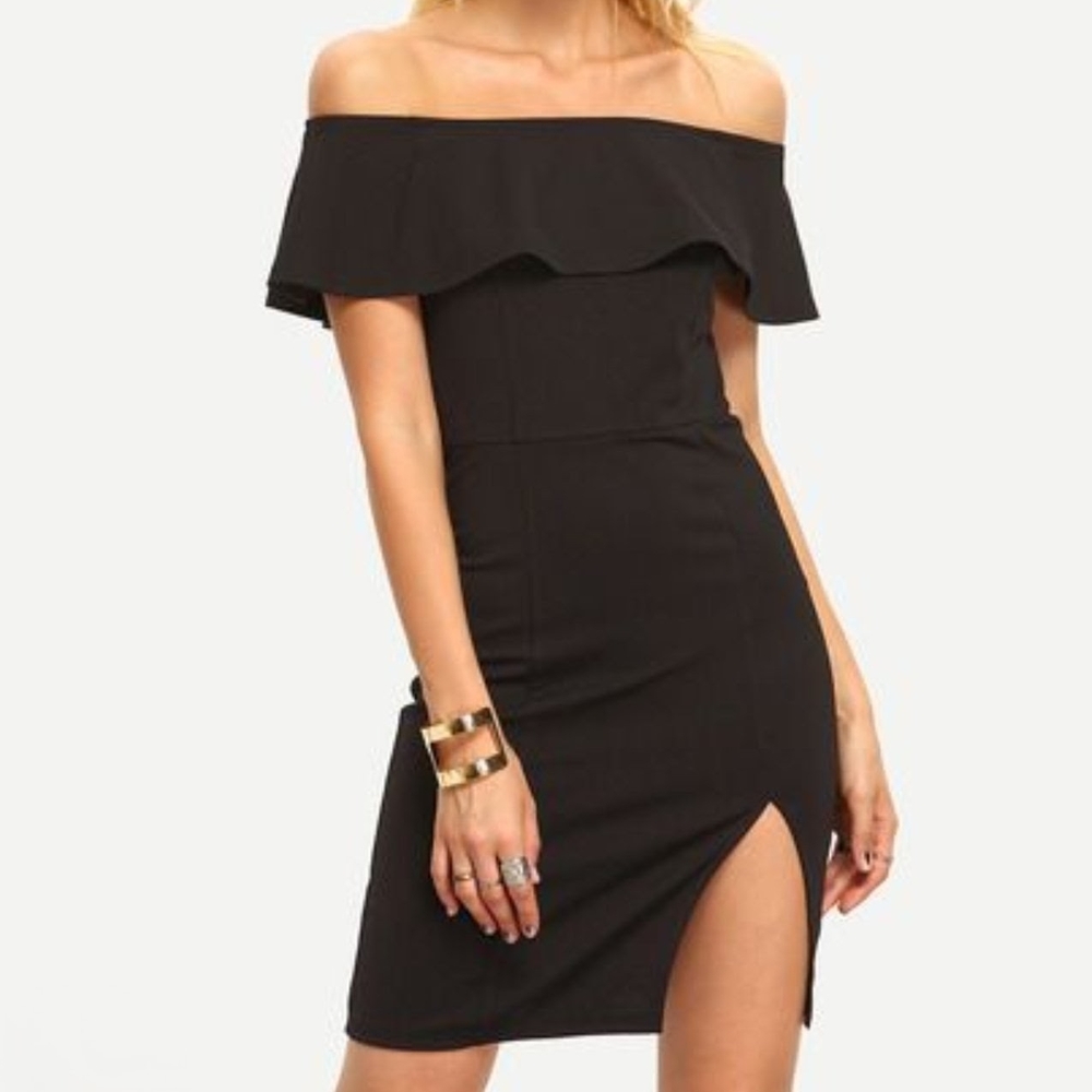 Elegant Black Off-Shoulder Dress